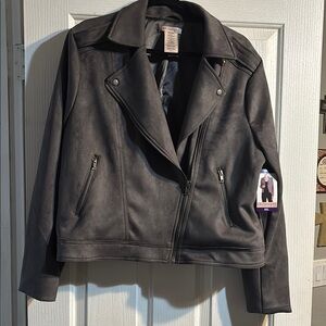 Philosophy Charcoal Gray Faux Leather Jacket